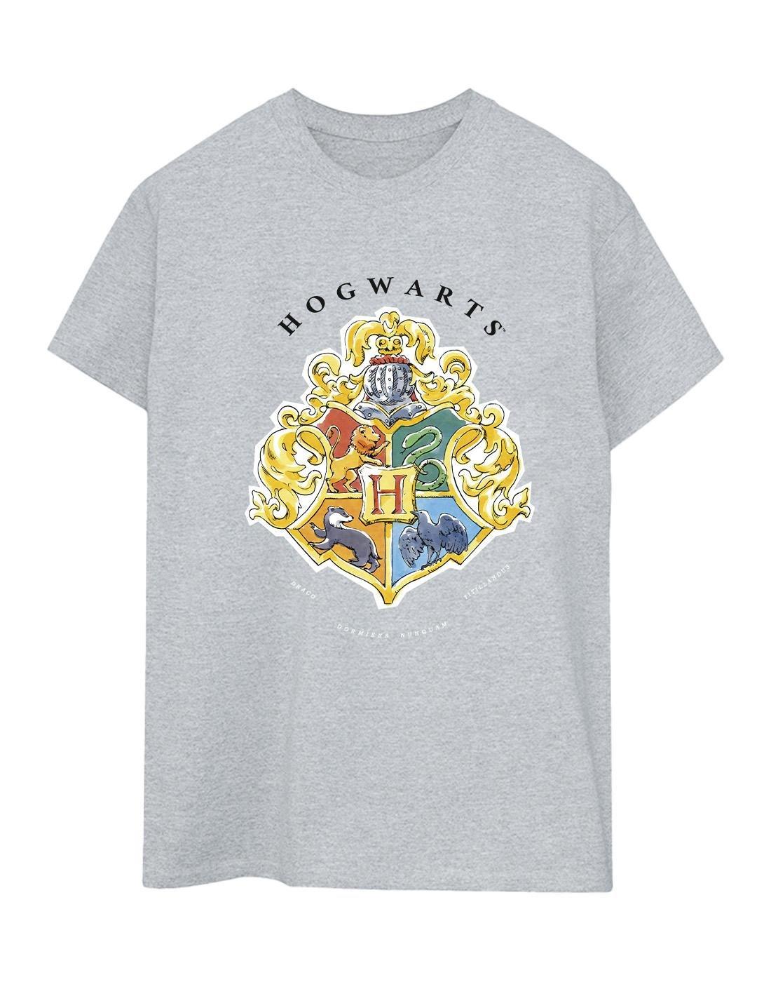 Hogwarts School Emblem Tshirt Damen Grau L von Harry Potter