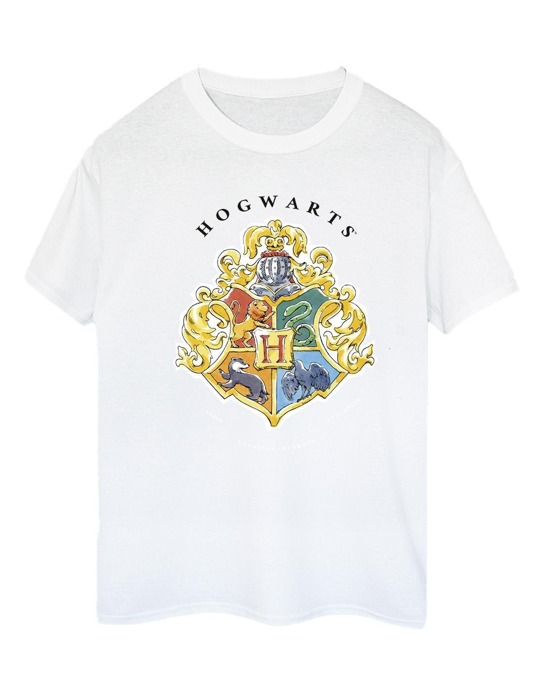 Hogwarts School Emblem Tshirt Damen Weiss 5XL von Harry Potter