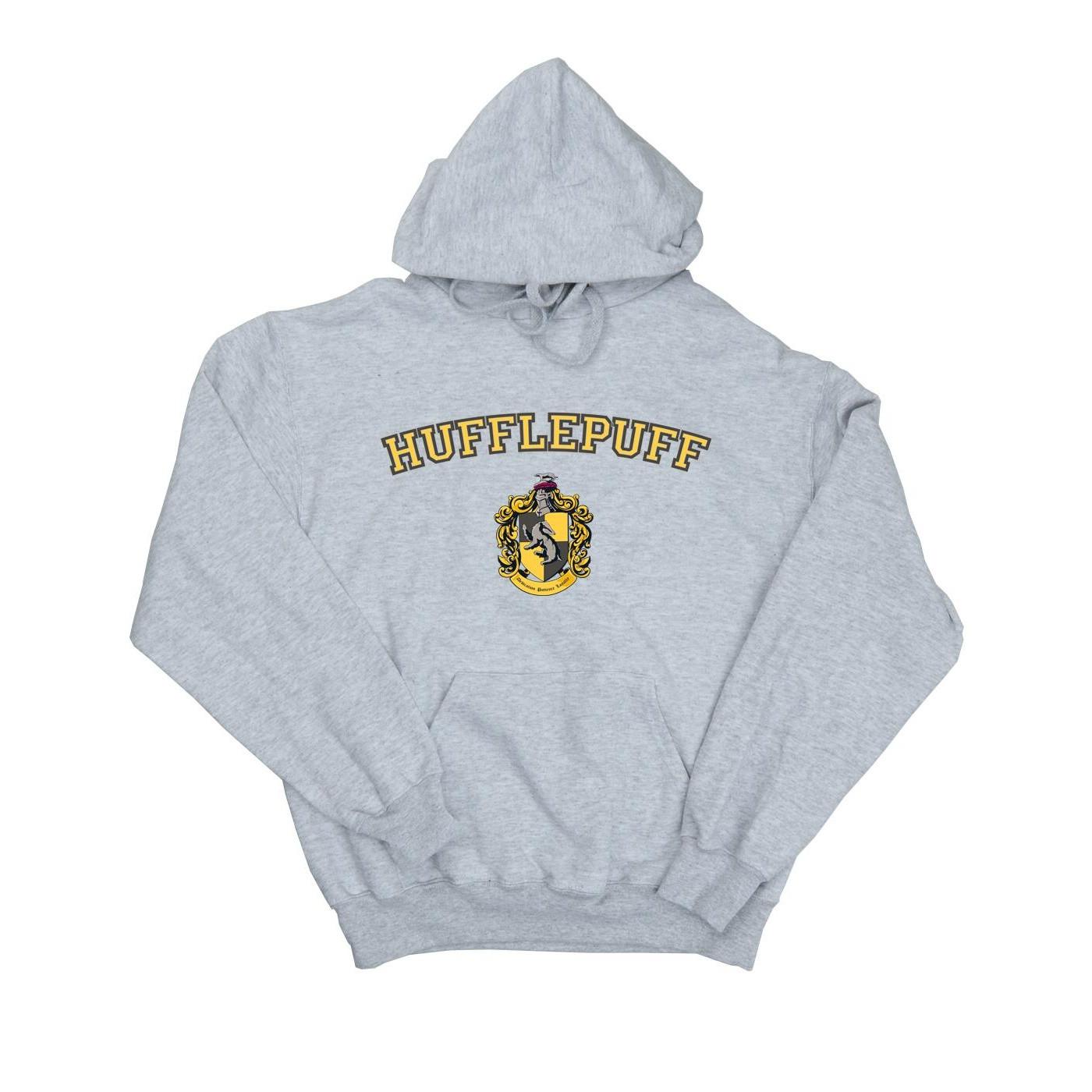 Hufflepuff Crest Kapuzenpullover Damen Grau S von Harry Potter