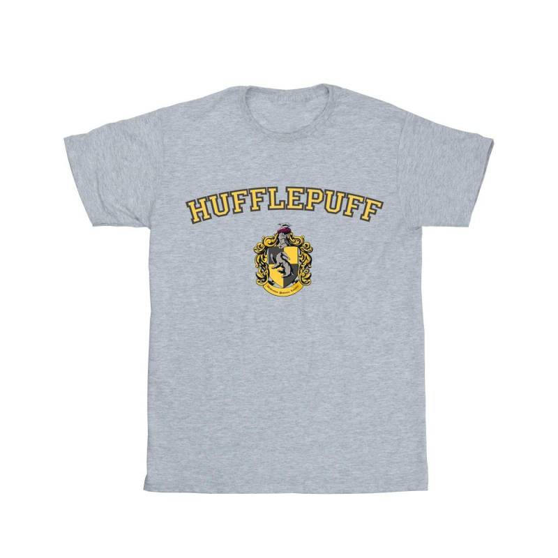 Hufflepuff Crest Tshirt Herren Grau 5XL von Harry Potter