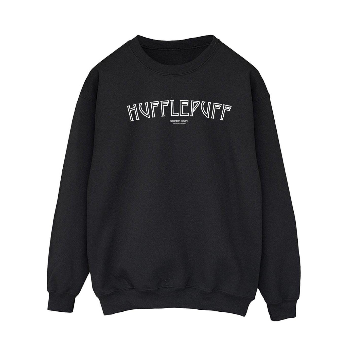 Hufflepuff Logo Sweatshirt Damen Schwarz XL von Harry Potter