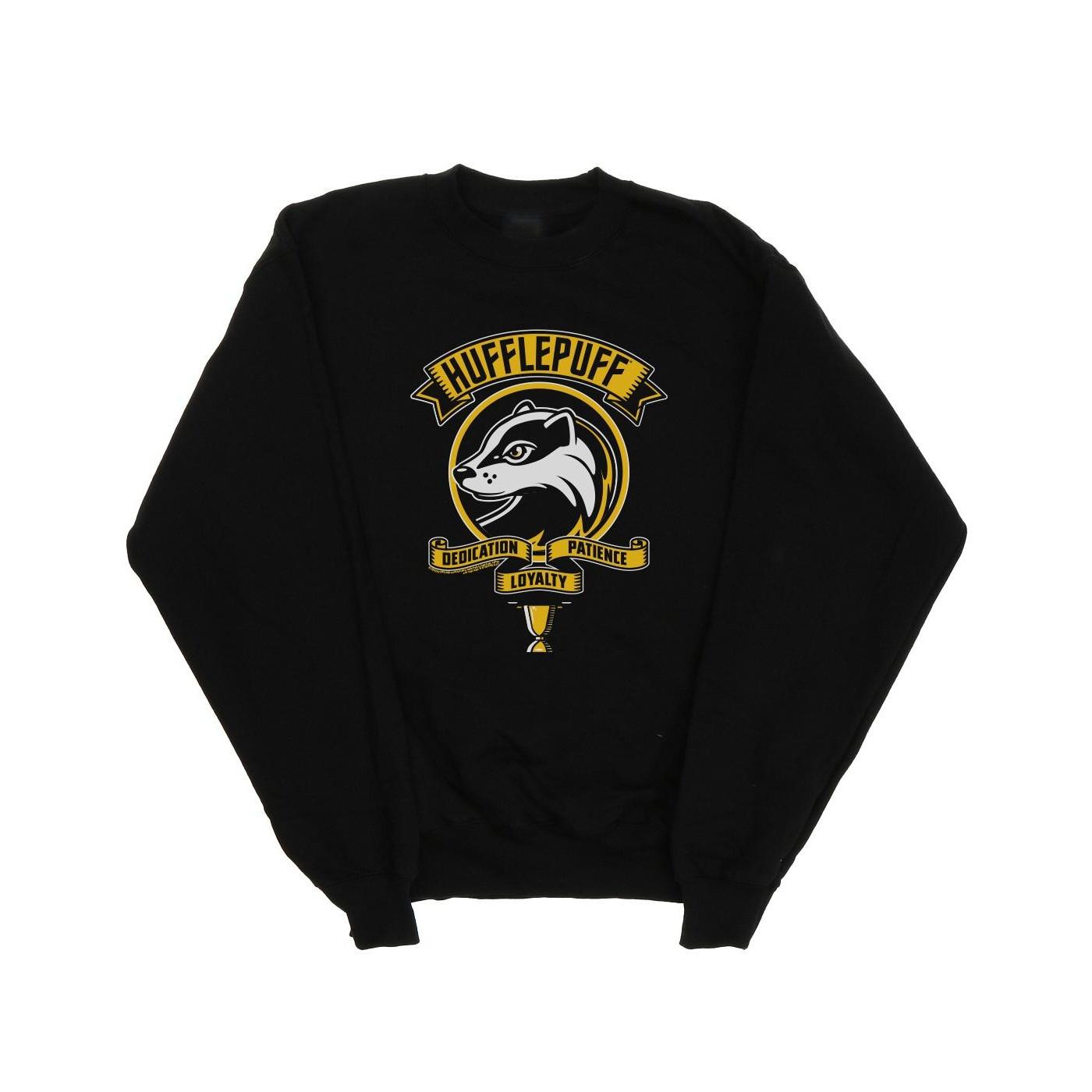 Hufflepuff Toon Crest Sweatshirt Damen Schwarz S von Harry Potter