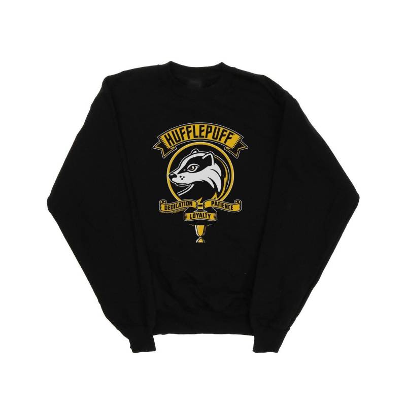 Hufflepuff Toon Crest Sweatshirt Damen Schwarz XL von Harry Potter