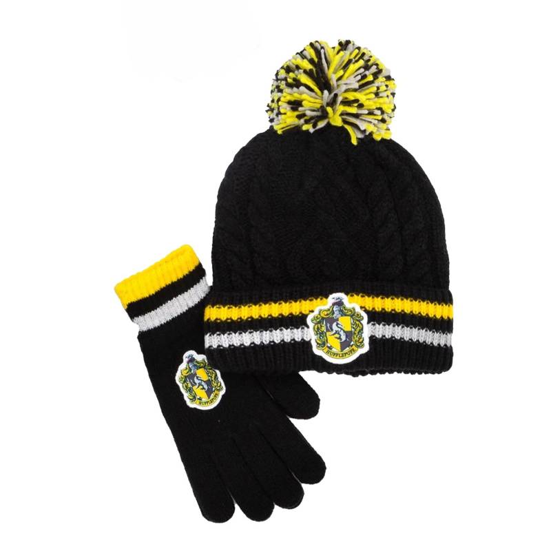 Hut Und Handschuhset Hufflepuff Unisex Schwarz ONE SIZE von Harry Potter