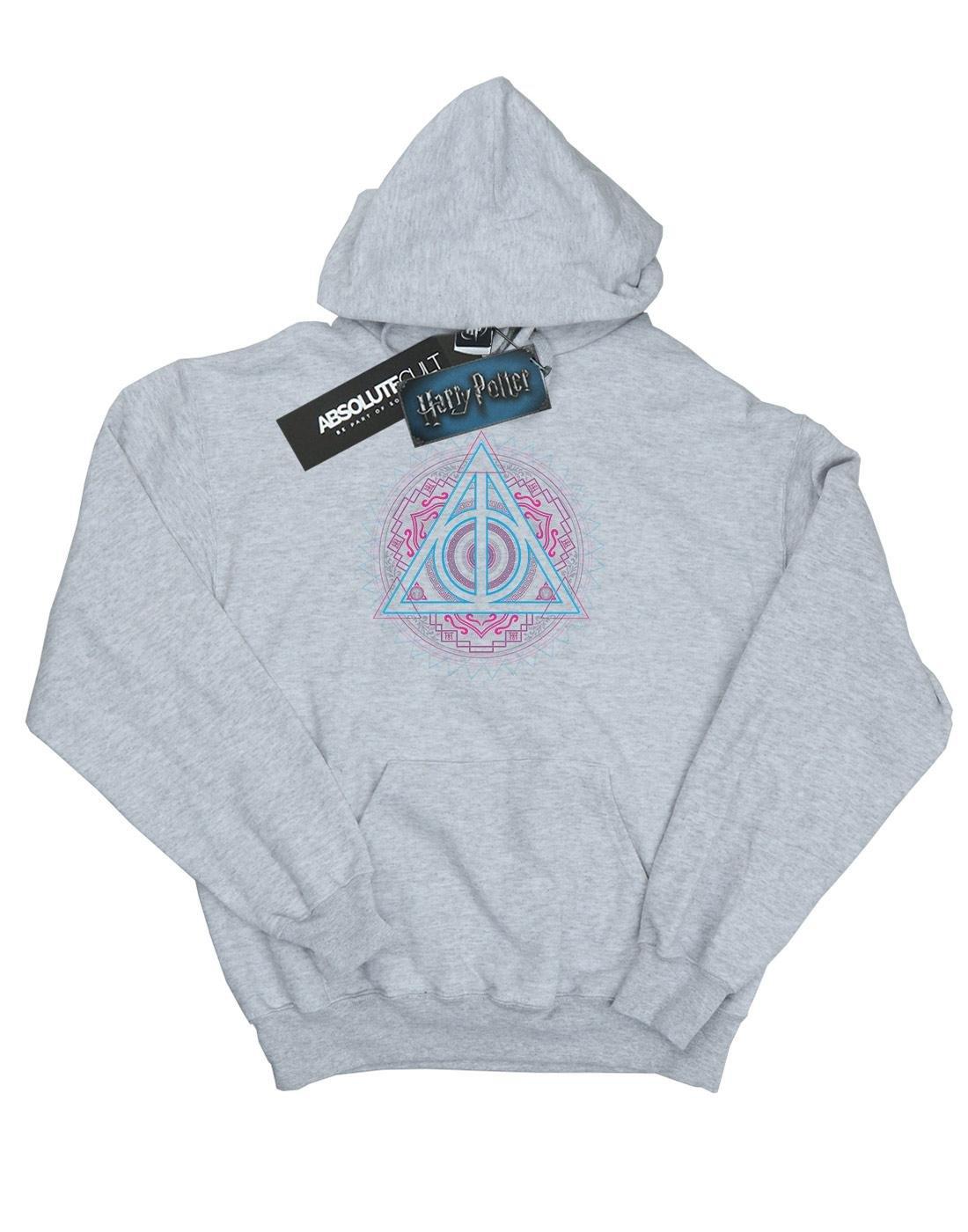 Neon Deathly Hallows Kapuzenpullover Damen Grau M von Harry Potter