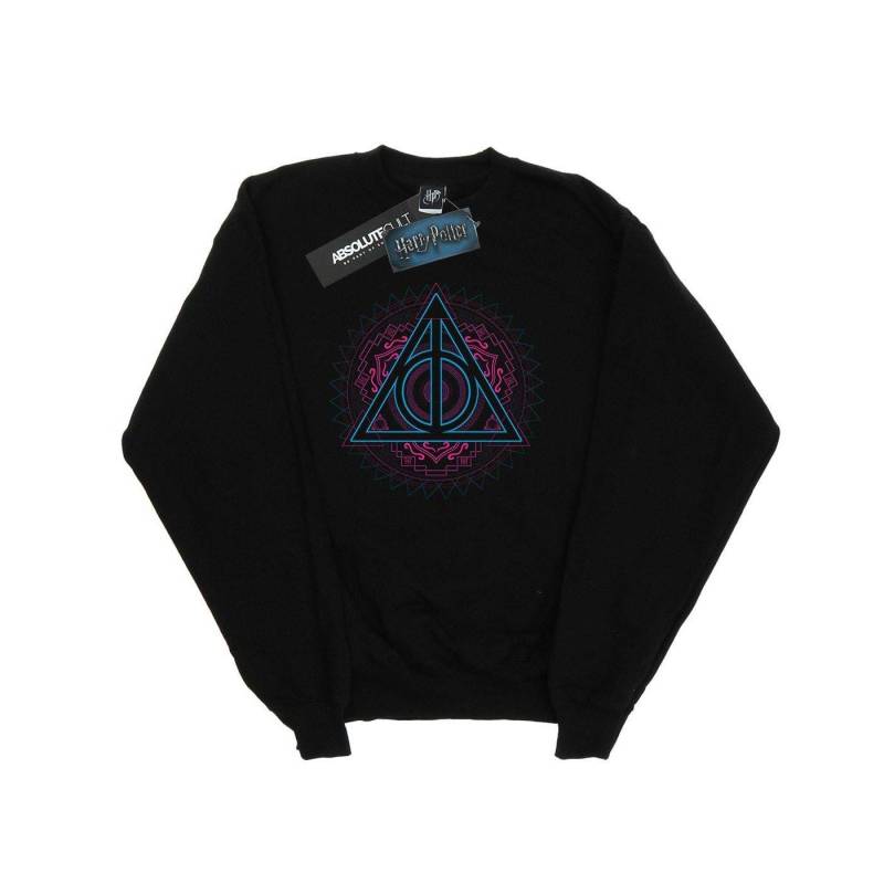 Neon Deathly Hallows Sweatshirt Damen Schwarz XXL von Harry Potter