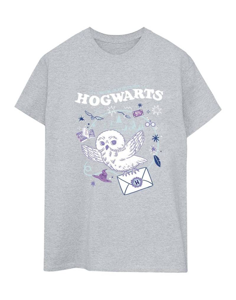 Owl Letter From Hogwarts Tshirt Damen Grau 3XL von Harry Potter