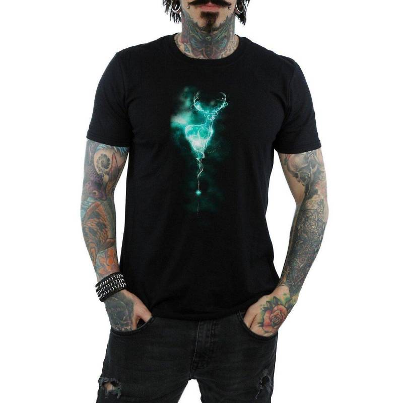 Patronus Tshirt Herren Schwarz XL von Harry Potter