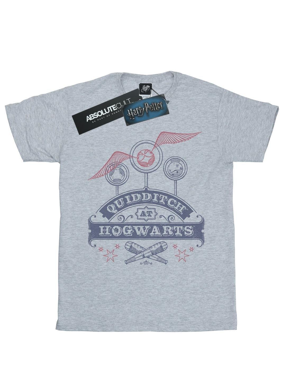 Quidditch At Hogwarts Boyfriend Fit Tshirt Damen Grau L von Harry Potter