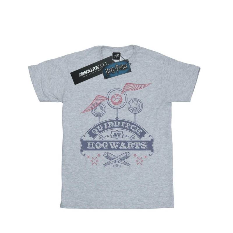 Quidditch At Hogwarts Boyfriend Fit Tshirt Damen Grau S von Harry Potter