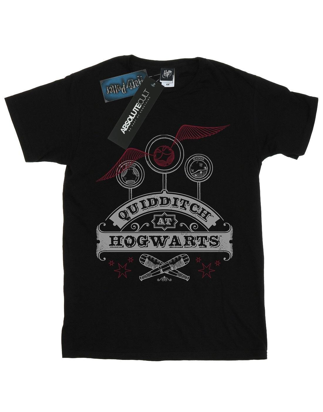 Quidditch At Hogwarts Boyfriend Fit Tshirt Damen Schwarz 3XL von Harry Potter