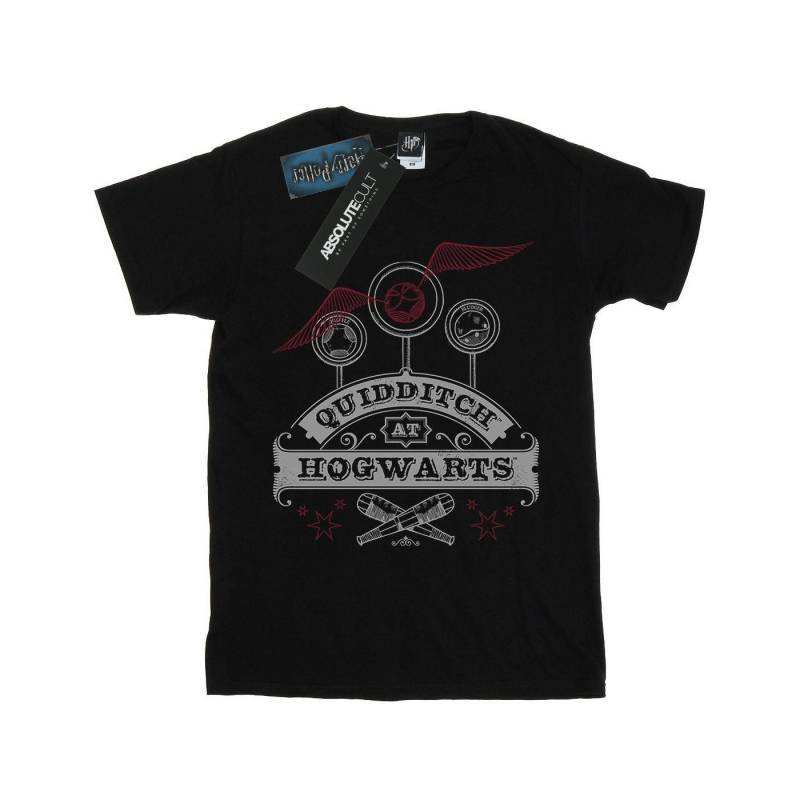 Quidditch At Hogwarts Boyfriend Fit Tshirt Damen Schwarz M von Harry Potter