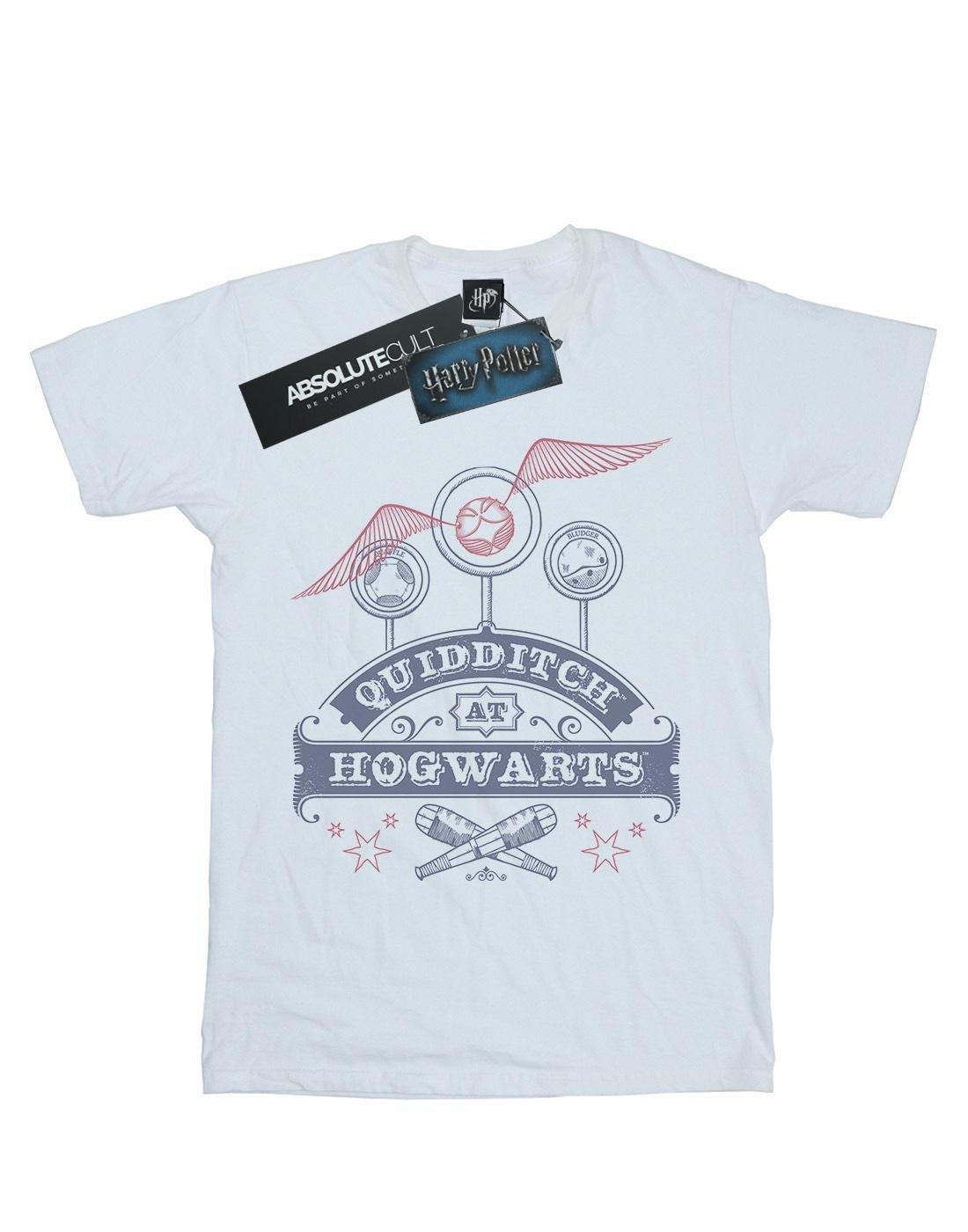 Harry Potter - Quidditch At Hogwarts TShirt, für Herren, Weiss, Größe S von Harry Potter