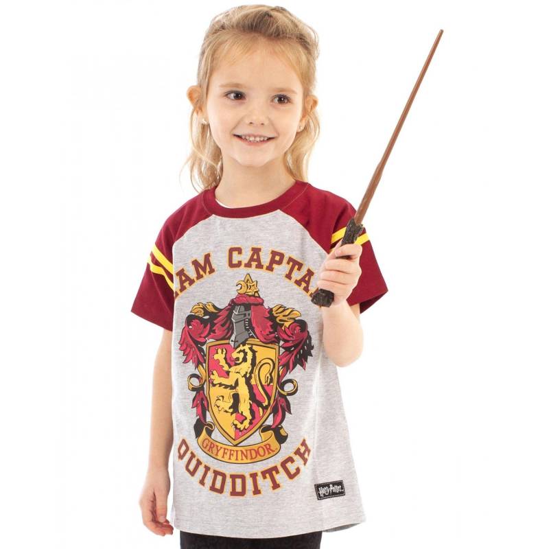 Quidditch Team Captain Tshirt Kurzärmlig Unisex Grau 128 von Harry Potter