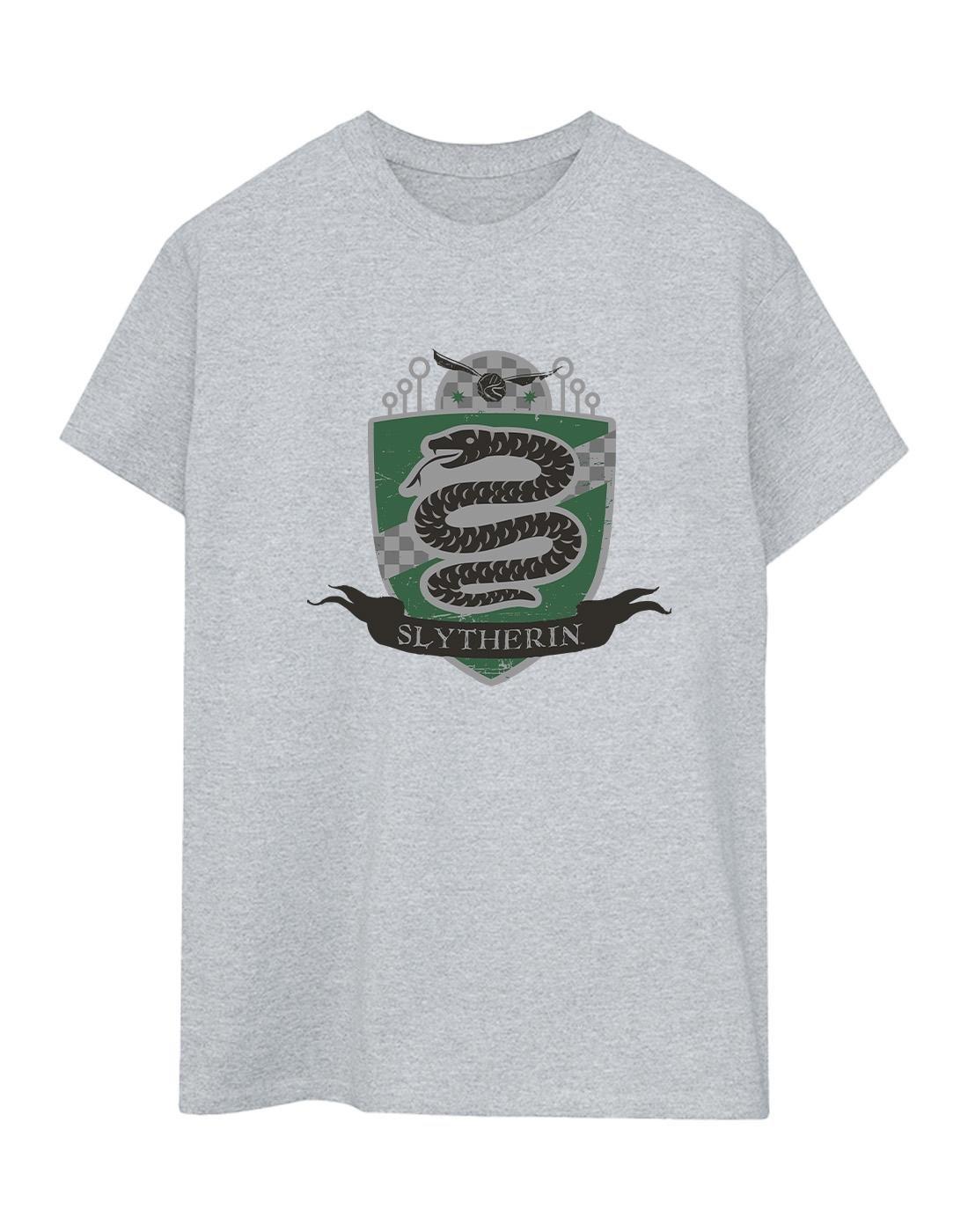 Slytherin Chest Badge Tshirt Damen Grau L von Harry Potter