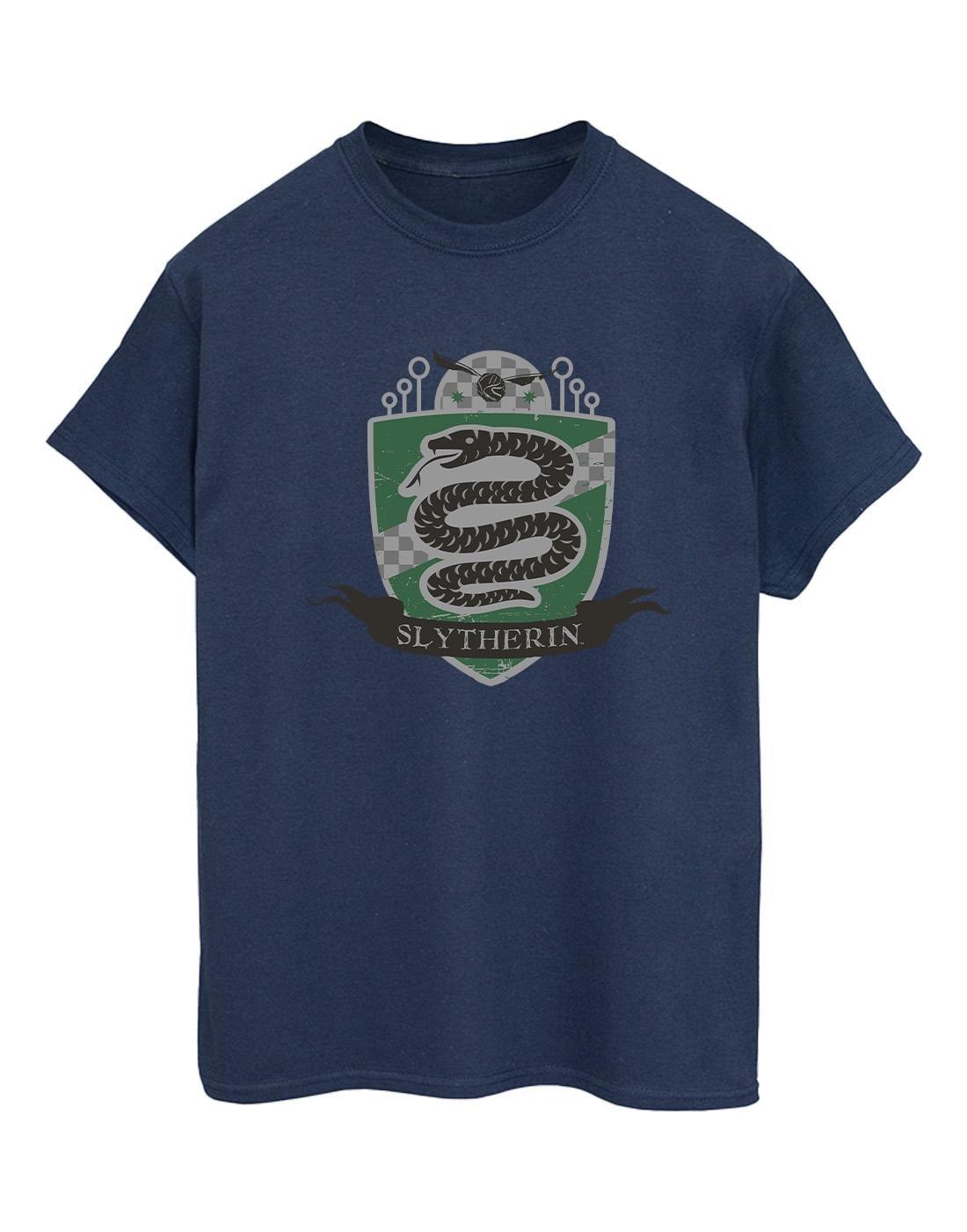 Slytherin Chest Badge Tshirt Damen Marine L von Harry Potter