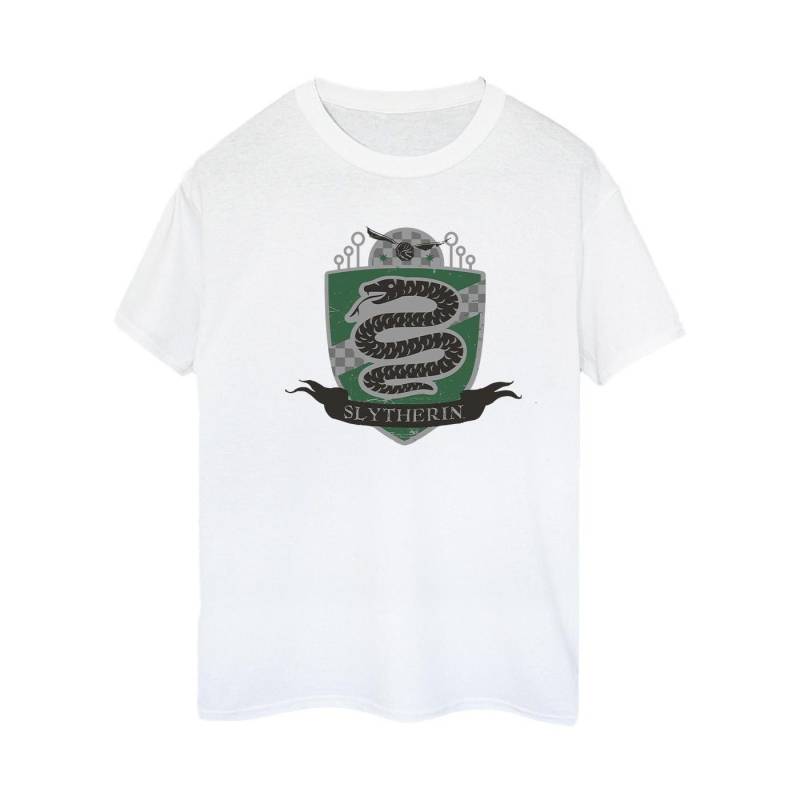 Slytherin Chest Badge Tshirt Damen Weiss L von Harry Potter