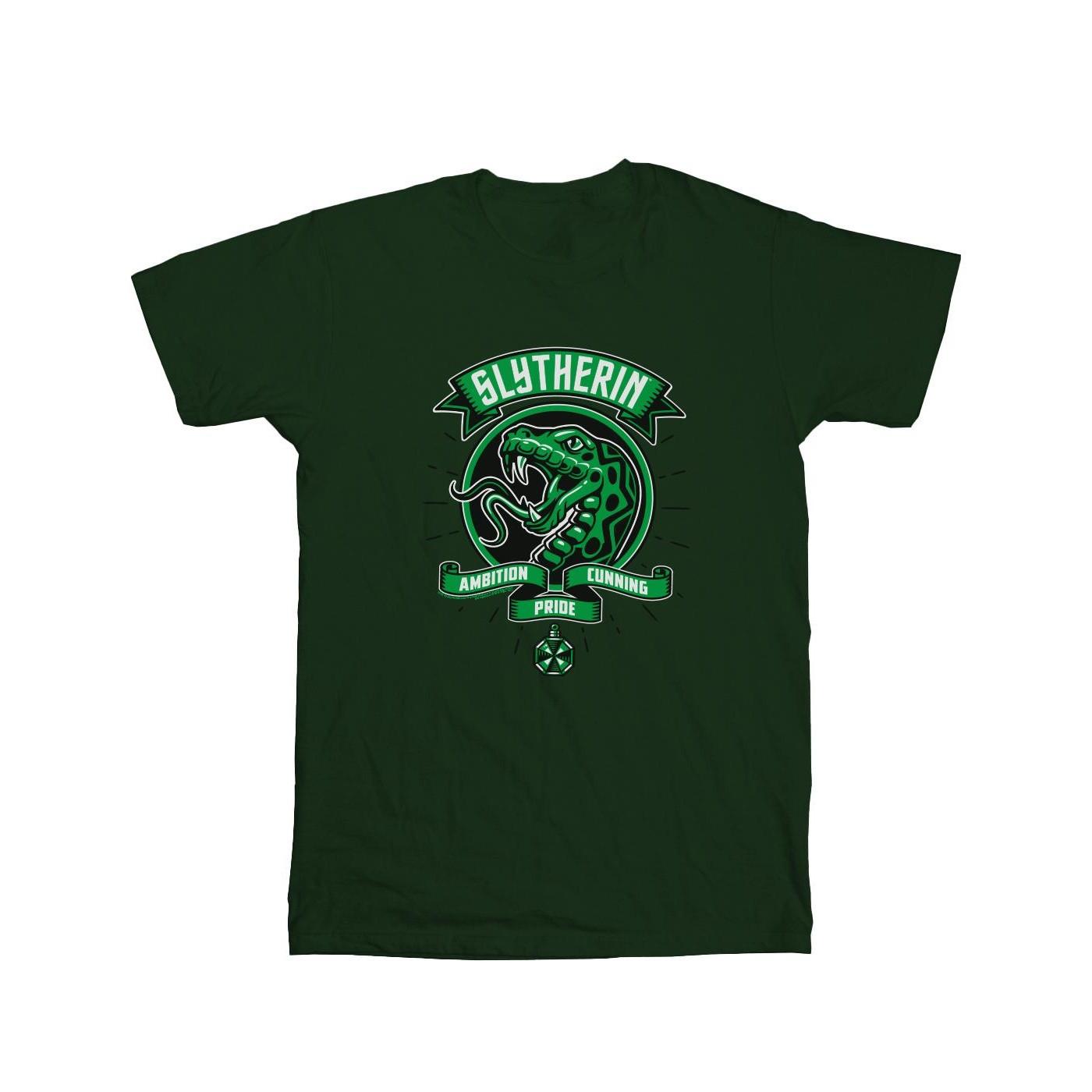 Slytherin Toon Crest Tshirt Herren Waldgrün S von Harry Potter