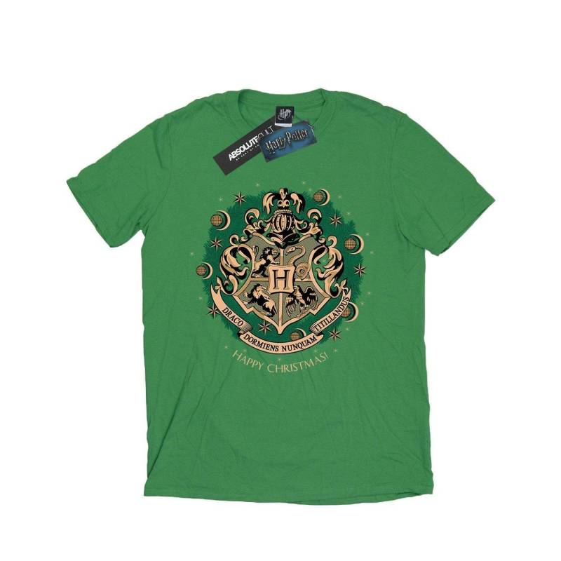 Tshirt Weihnachtliches Design Herren Grün L von Harry Potter