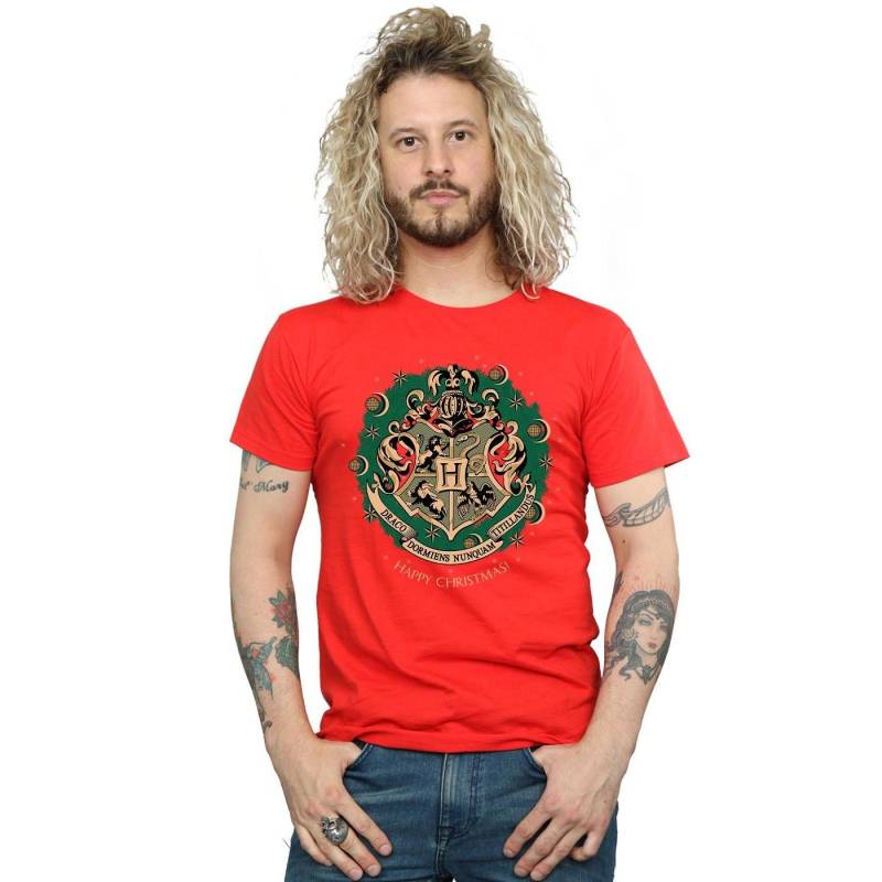 Tshirt Weihnachtliches Design Herren Rot Bunt 3XL von Harry Potter