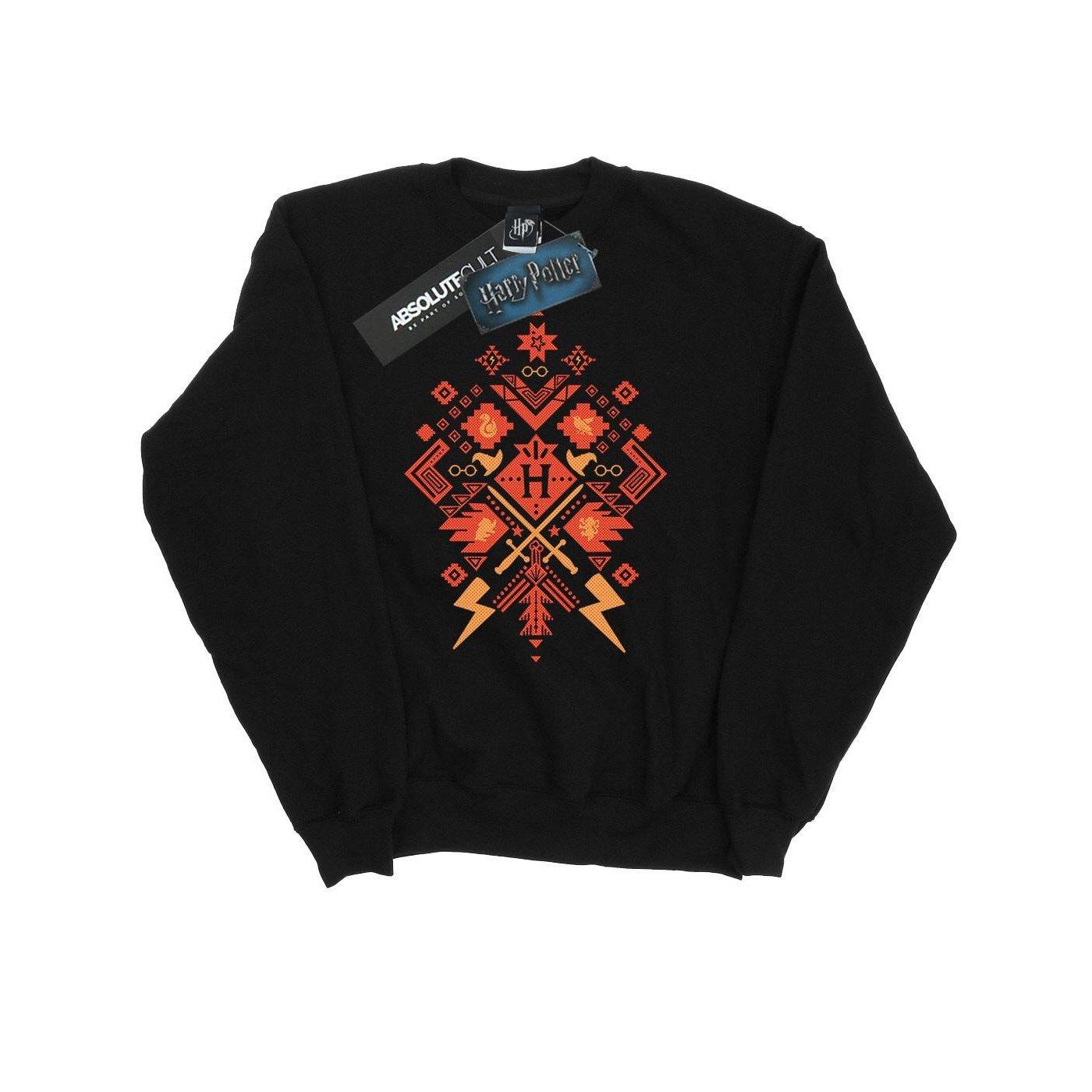 Weihnachten Fair Isle Sweatshirt Aus Baumwolle Herren Schwarz M von Harry Potter