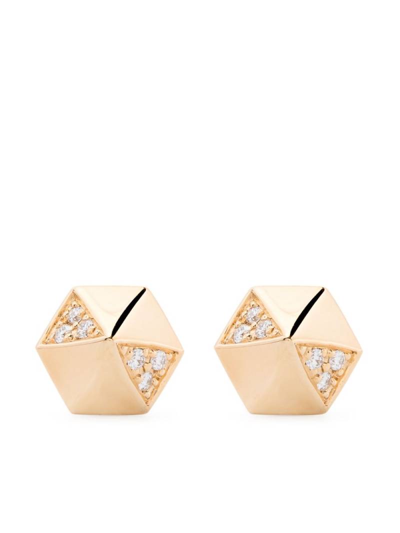 Harwell Godfrey 18kt yellow gold Pyramid diamond stud earrings von Harwell Godfrey