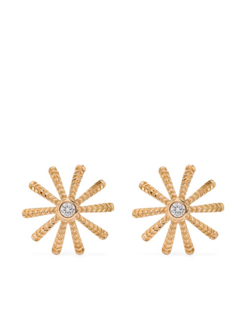 Harwell Godfrey 18kt yellow gold Tiny Sunflower diamond earrings stud von Harwell Godfrey