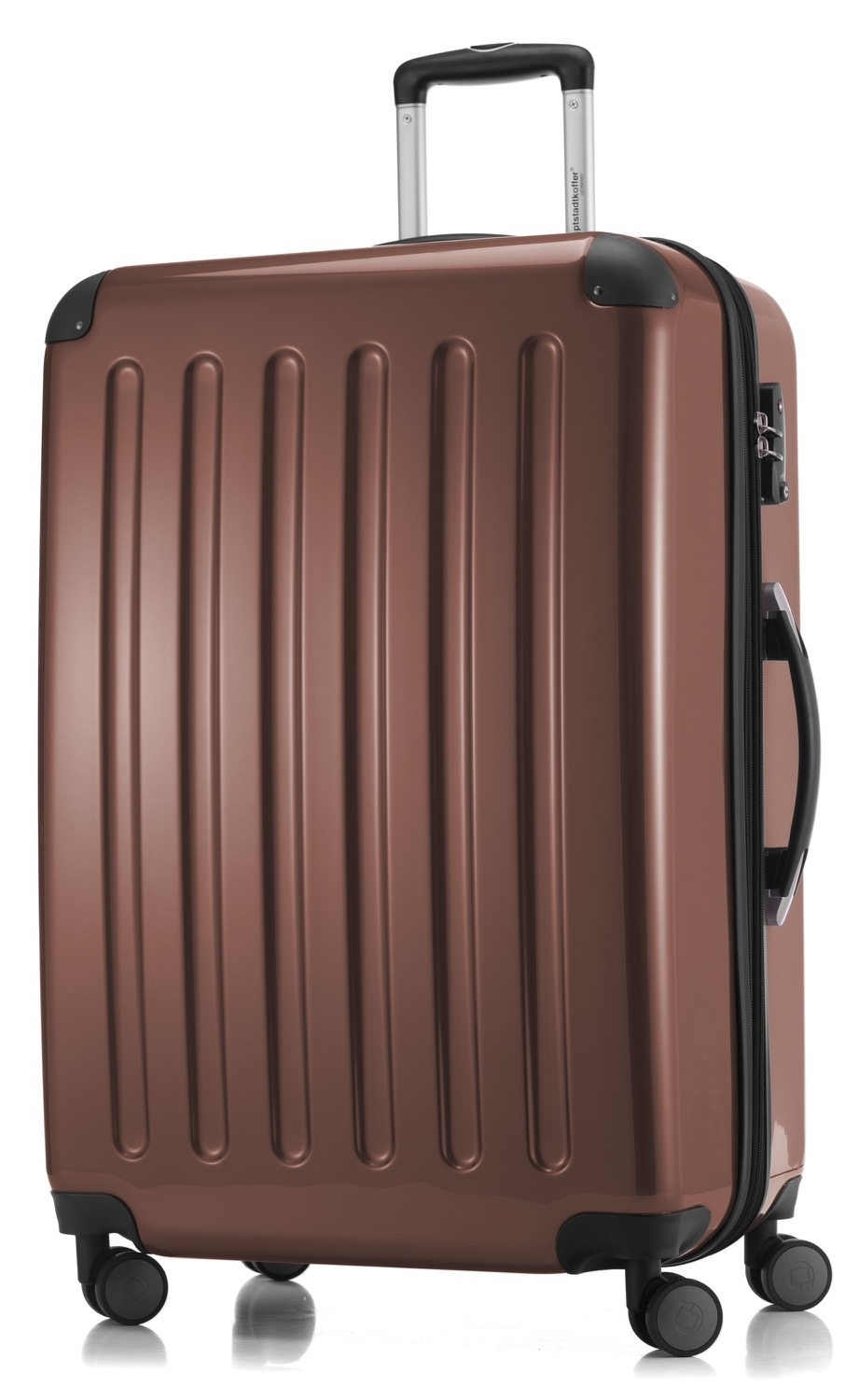 Alex - Koffer Hartschale L glänzend mit TSA in Braun von Hauptstadtkoffer