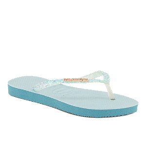 Havaianas Slim Glitter Flourish Mädchen Flip Flop Blau von Havaianas