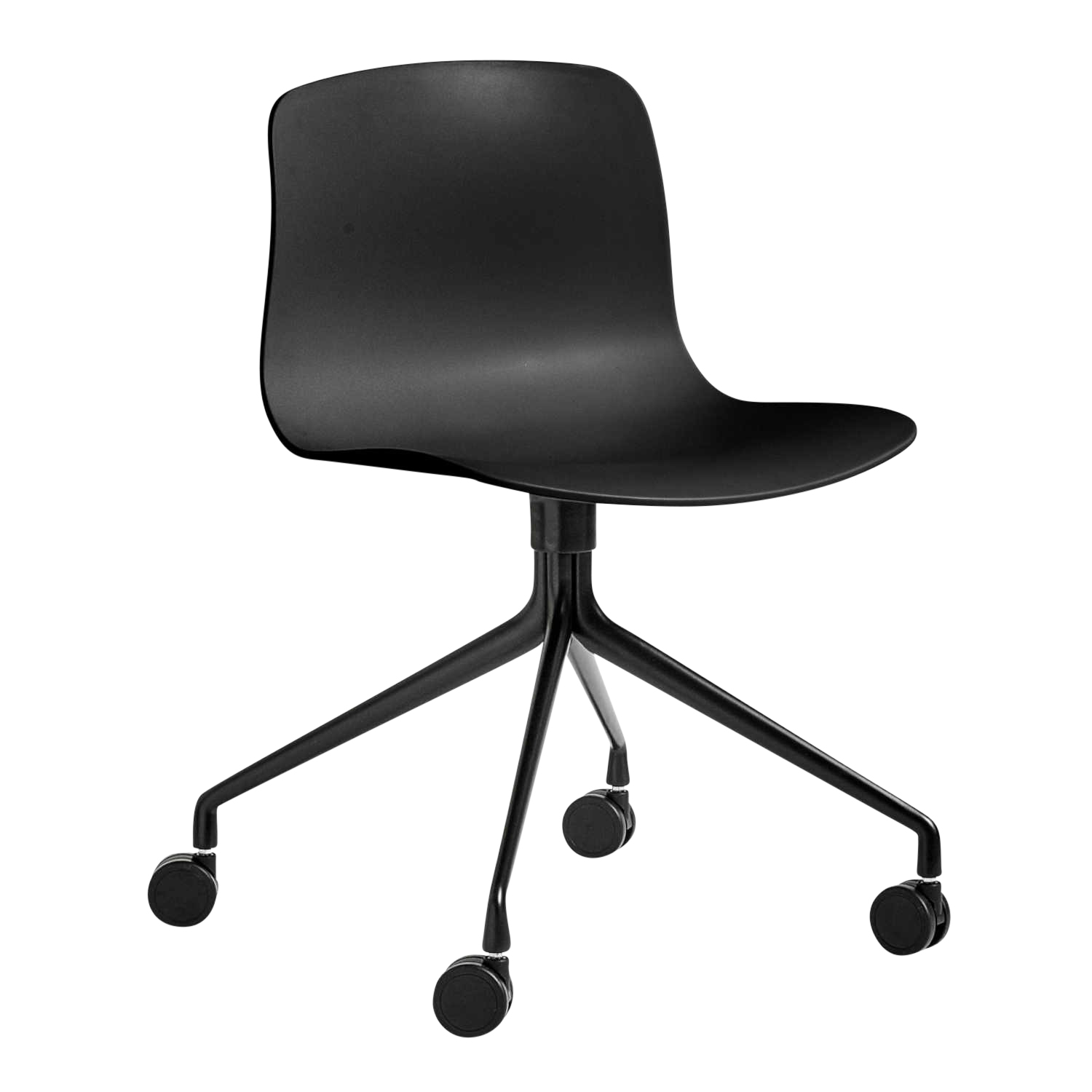 About a Chair AAC14 Bürostuhl, Sitz Polypropylen raisin 2.0 (recycled), Untergestell Aluminium schwarz pulverbeschichtet von Hay