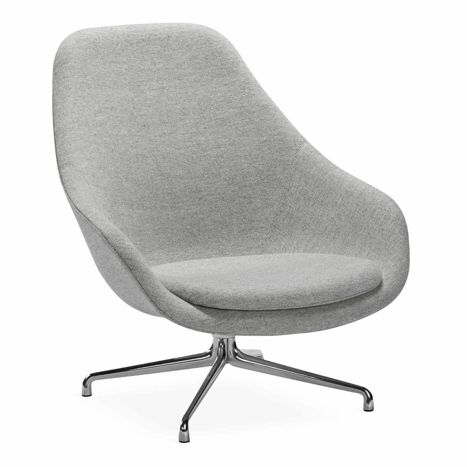 About a Lounge AAL91 Sessel, Stoff 0123 remix by kvadrat, Untergestell Aluminium poliert von Hay