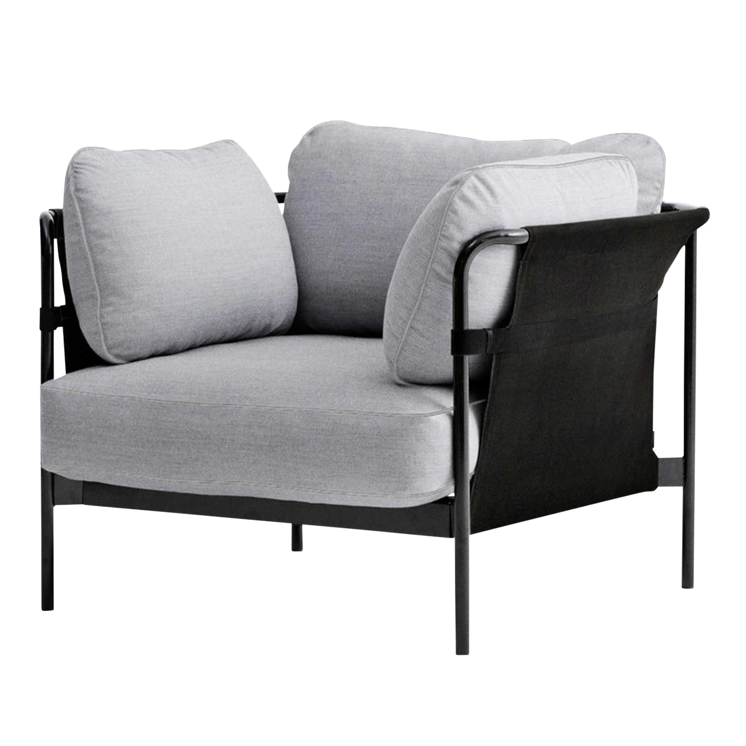 Can 1 Seater Sessel, Stoff linara romo 103, Bezug canvas leinen natural, Untergestell stahl, chrom Can 1 Seater Sessel, Stoff linara romo 103, Bezug canvas leinen natural, Untergestell stahl, chrom von Hay