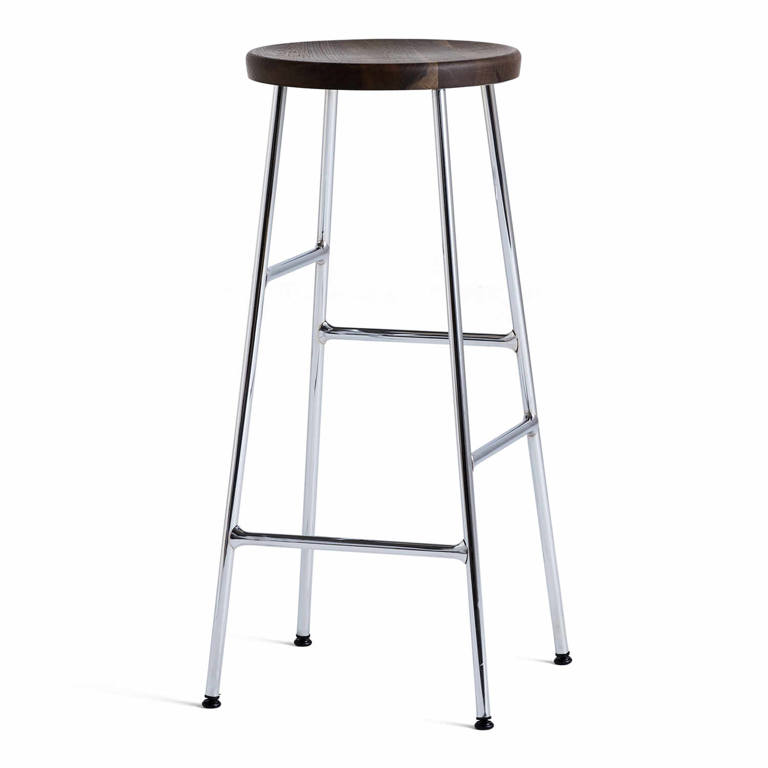 Cornet Bar Stool High Barhocker, Sitz eiche, geräuchert, Untergestell stahl, chrom Cornet Bar Stool High Barhocker, Sitz eiche, geräuchert, Untergestell stahl, chrom von Hay