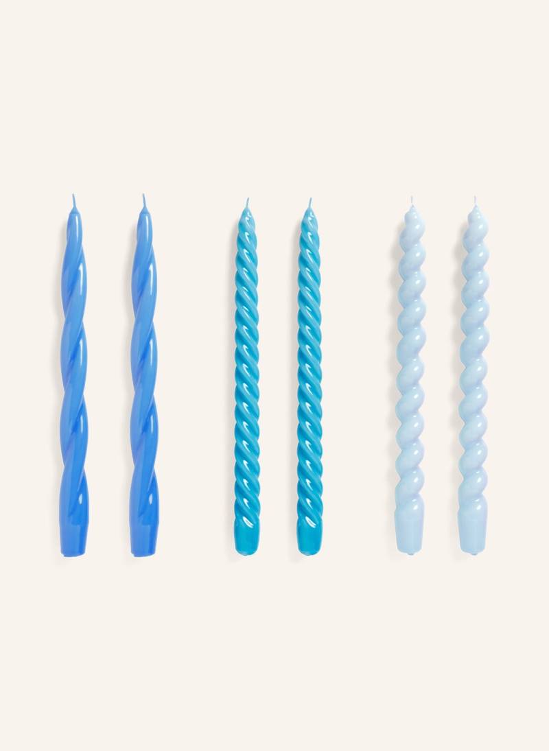 Hay 6er-Set Stabkerzen Candle Long blau von Hay