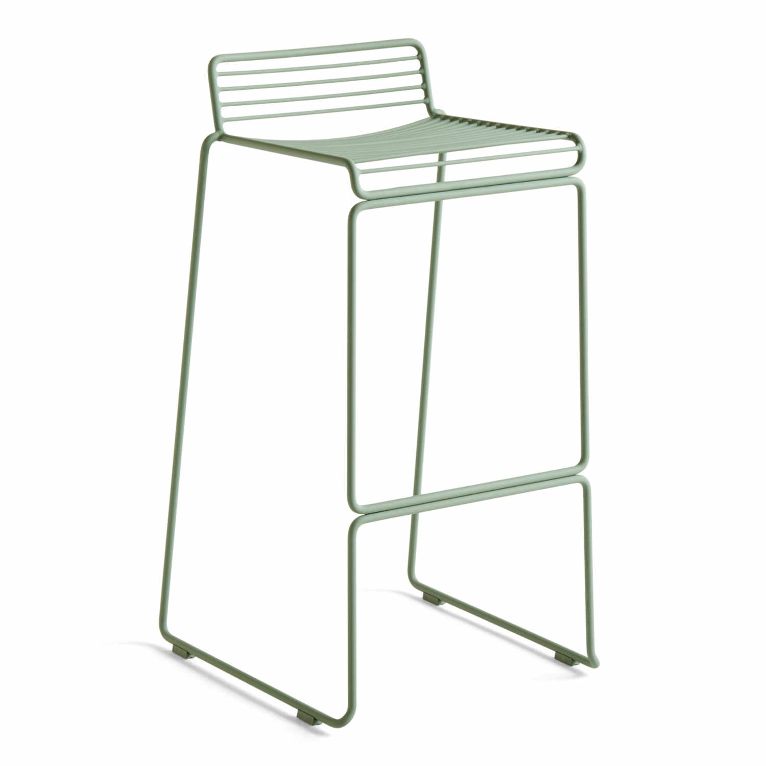 Hee Bar Stool High, Farbe fall grün pulverbeschichtet von Hay