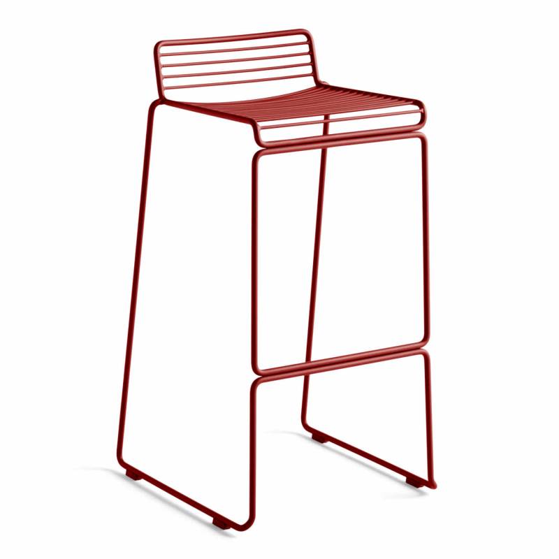 Hee Bar Stool High, Farbe rost pulverbeschichtet von Hay