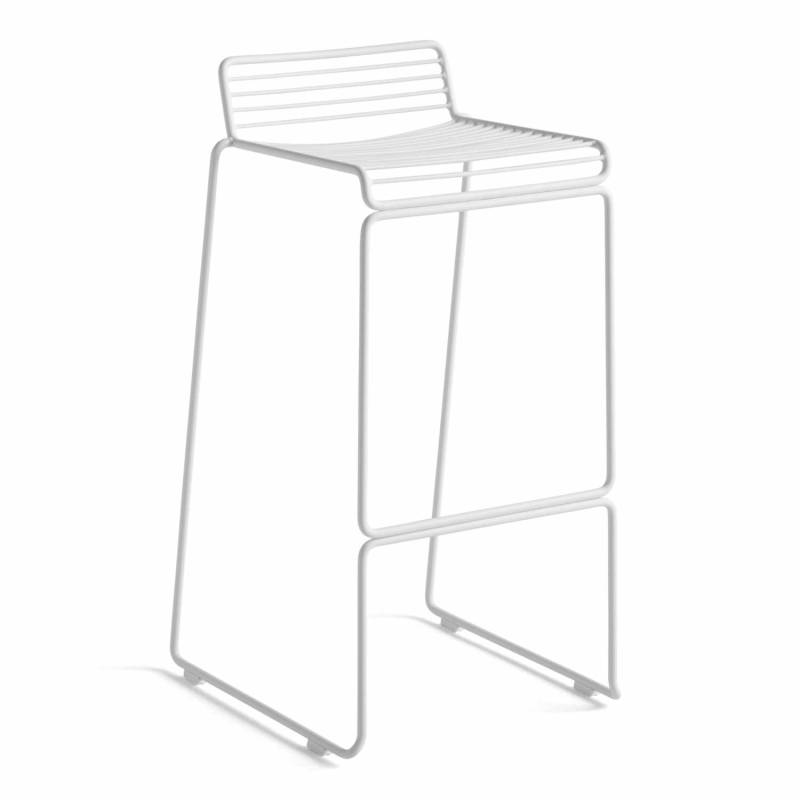 Hee Bar Stool High, Farbe weiss pulverbeschichtet von Hay