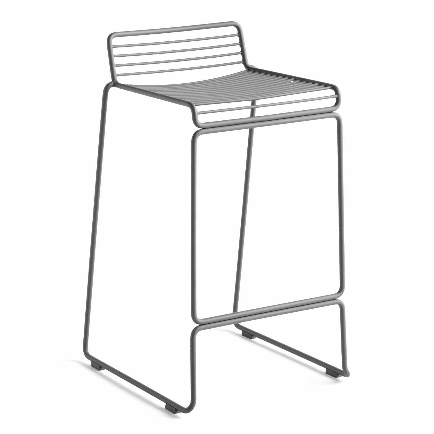 Hee Bar Stool Low, Farbe asphalt-grau pulverbeschichtet von Hay