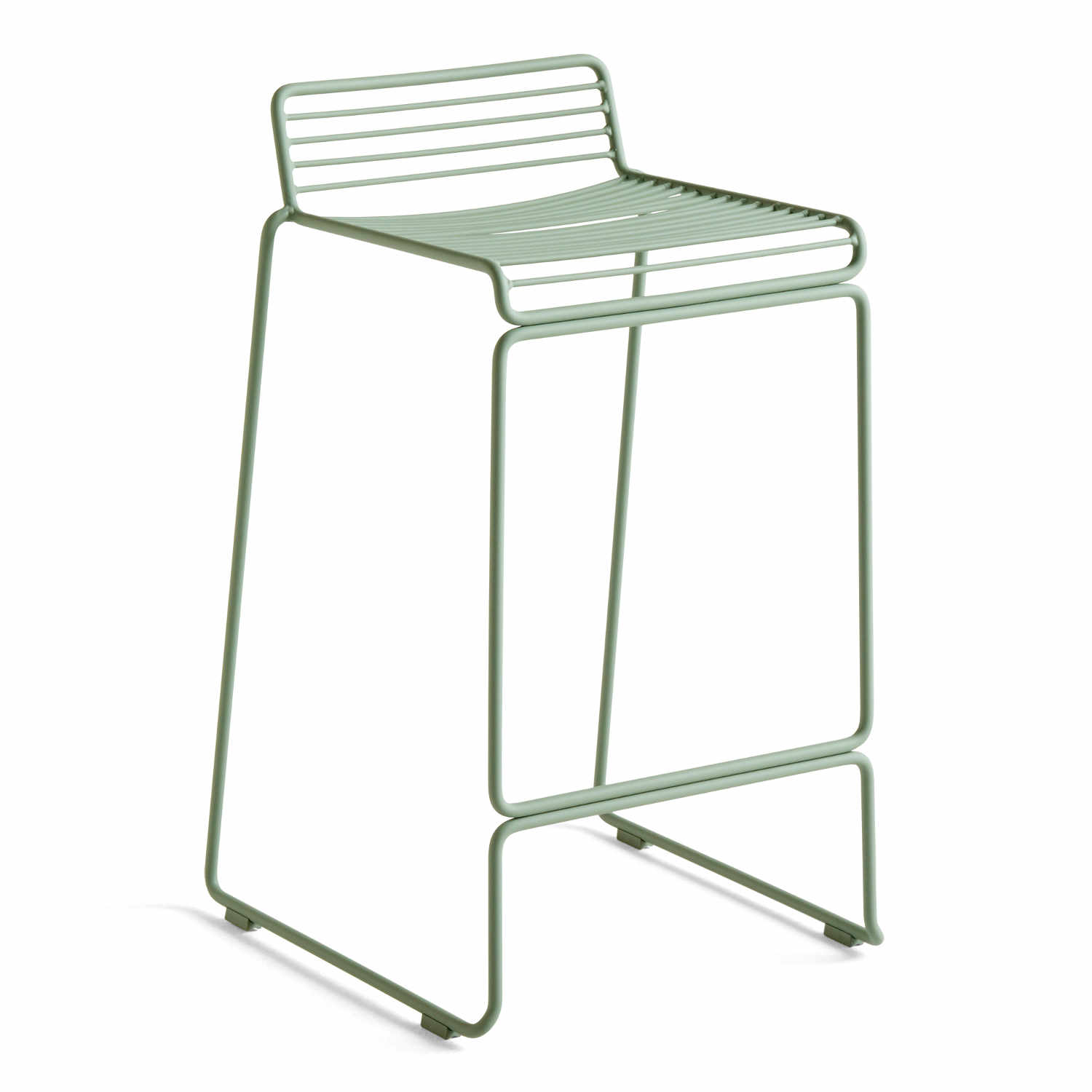 Hee Bar Stool Low, Farbe fall grün pulverbeschichtet von Hay