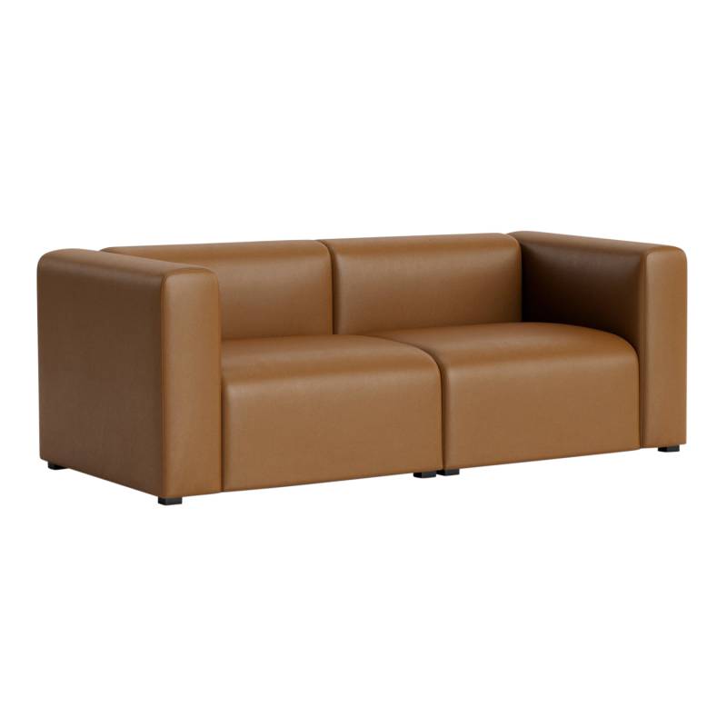 MAGS 2er Ledersofa Combination 1, Bezug sierra leder mocca sik1041 von Hay