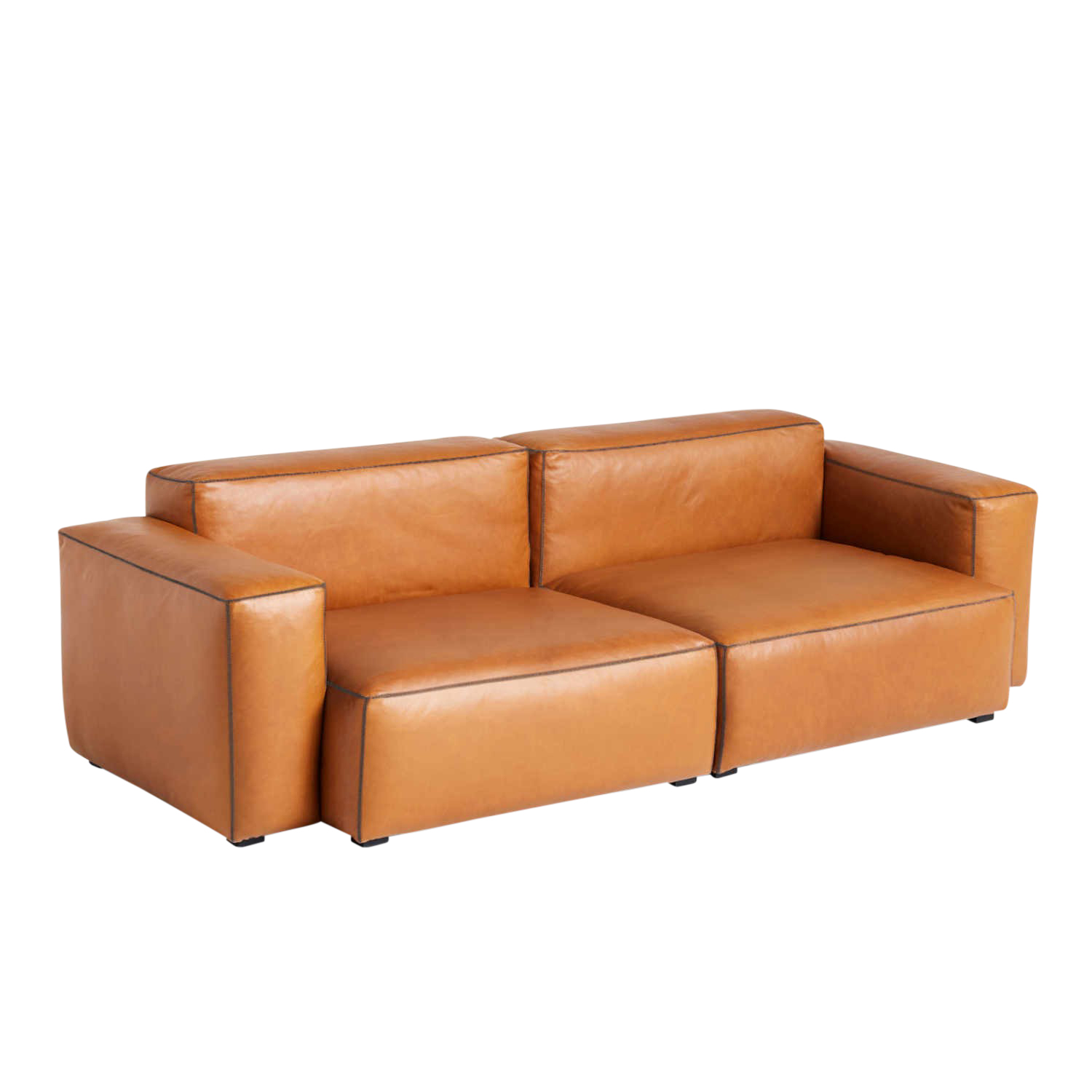 MAGS SOFT 2.5er Ledersofa Combination 1, Bezug sierra leder dark brown si1015 von Hay