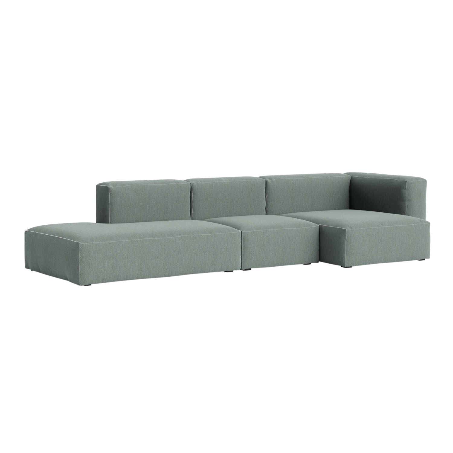 MAGS SOFT 3er Stoffsofa Combination 4, Bezug steelcut trio 0883, Armlehne (vor dem Sofa stehend) links von Hay