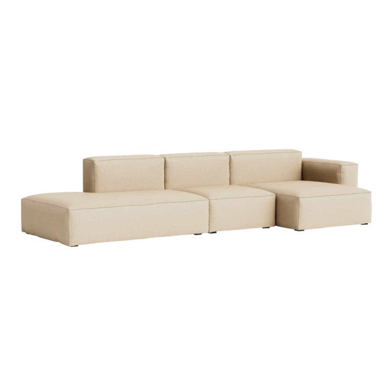 MAGS SOFT Low Armrest 3er Stoffsofa Combination 4, Bezug steelcut trio 0576, Armlehne (vor dem Sofa stehend) rechts von Hay