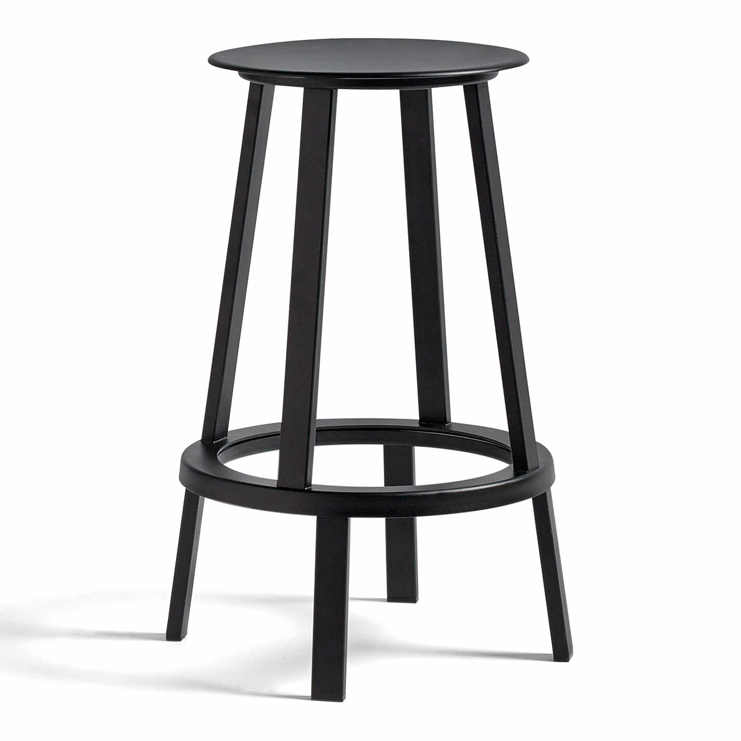 Revolver Bar Stool High Barhocker, Farbe schwarz pulverbeschichtet von Hay