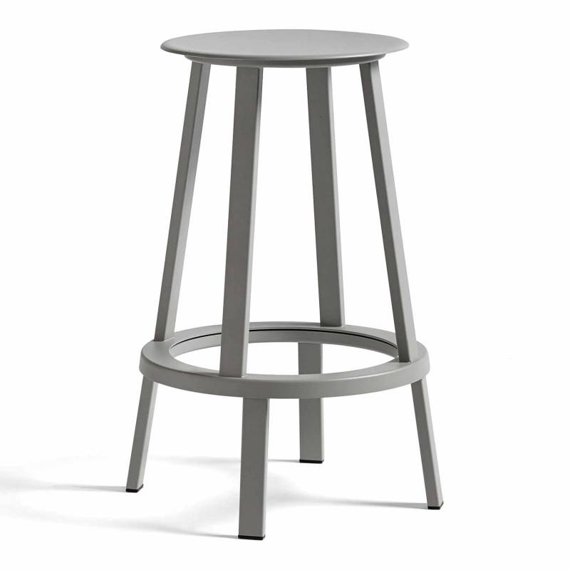 Revolver Bar Stool Low Barhocker, Farbe grau pulverbeschichtet von Hay