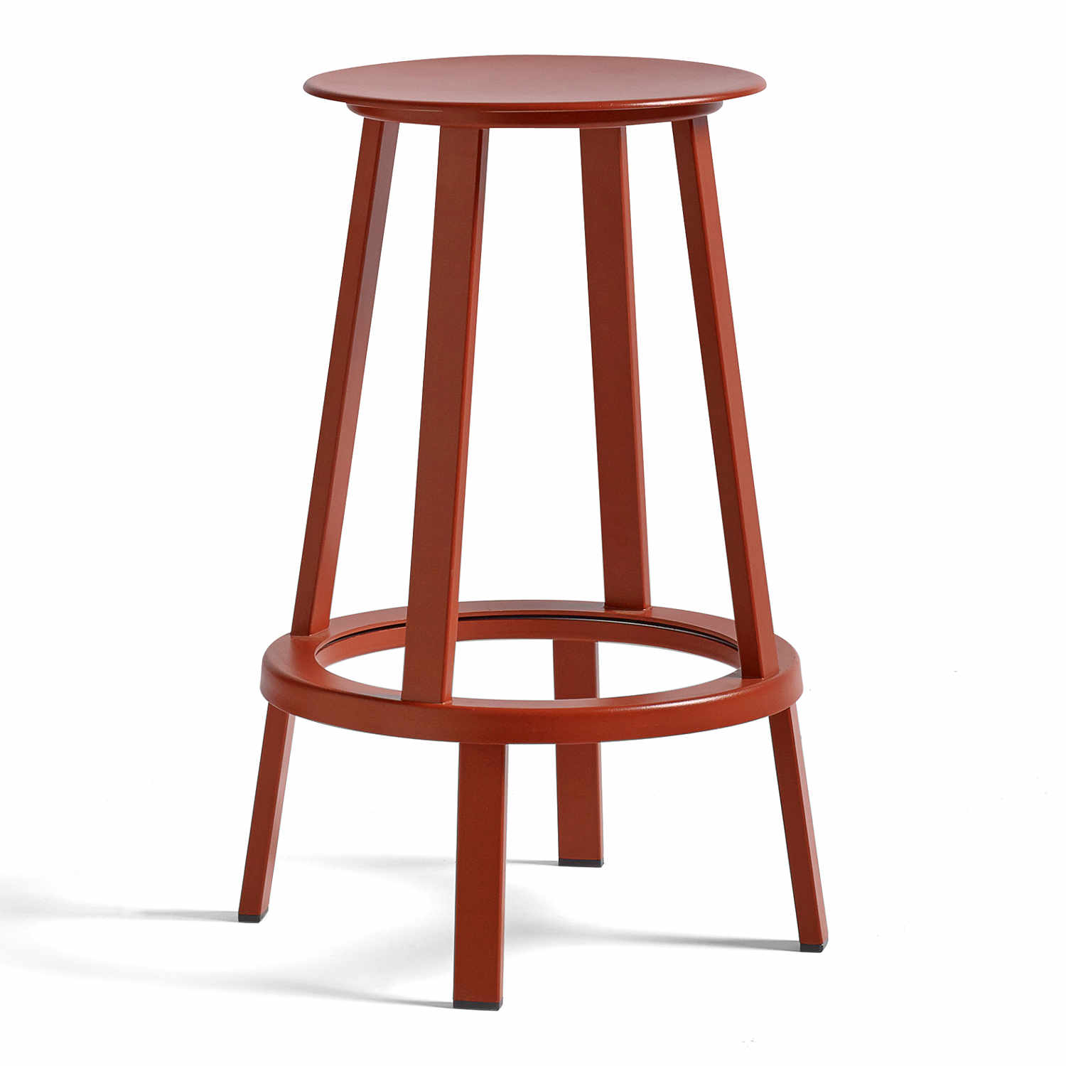 Revolver Bar Stool Low Barhocker, Farbe rot pulverbeschichtet von Hay