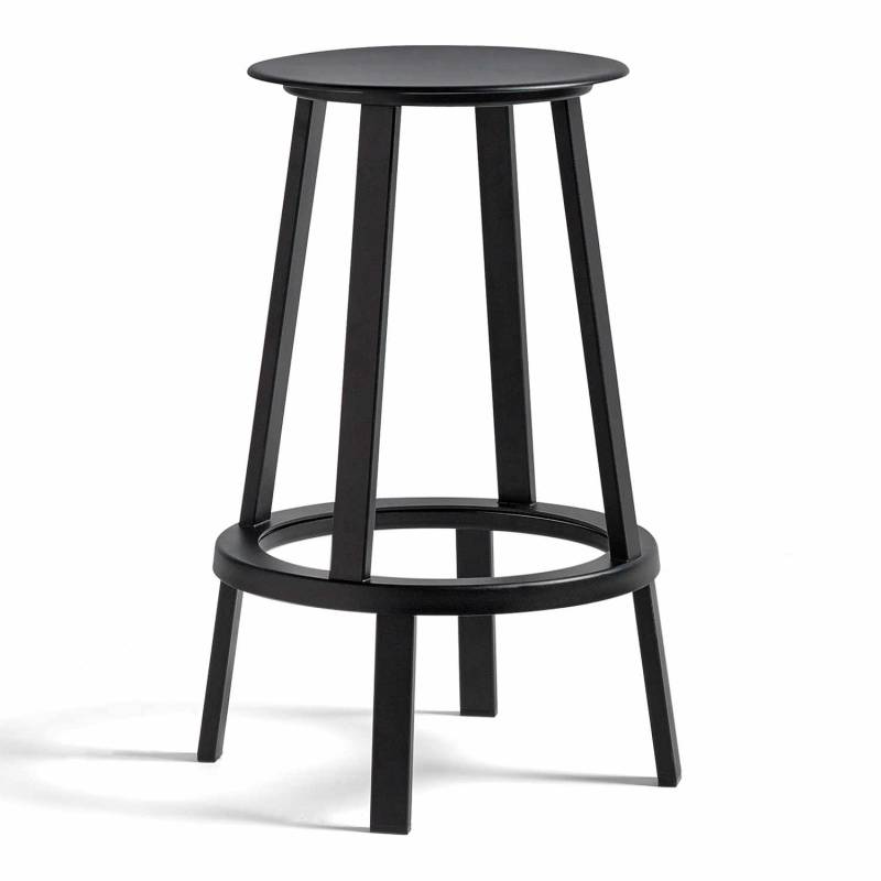 Revolver Bar Stool Low Barhocker, Farbe schwarz pulverbeschichtet von Hay