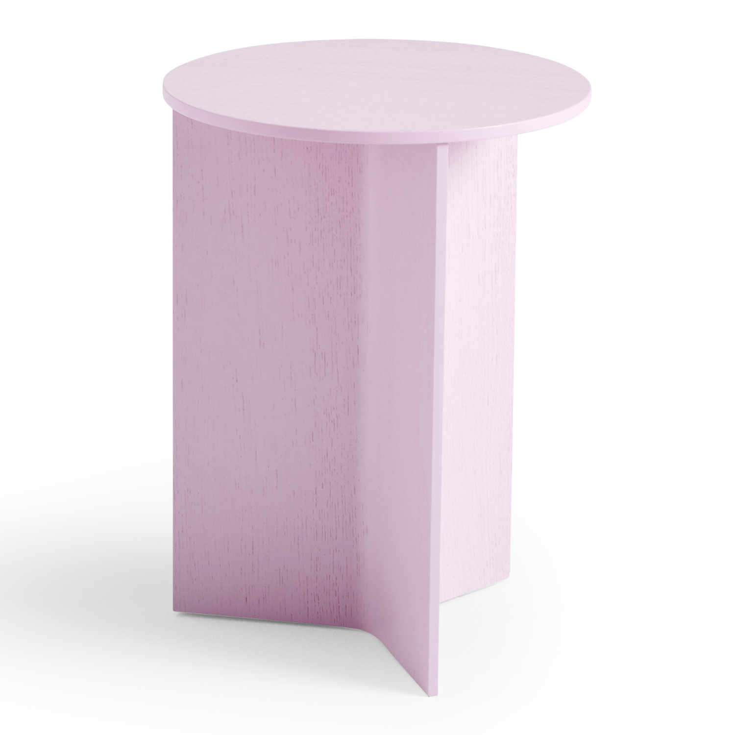 Slit Table Wood High Beistelltisch, Ausführung pink wasserbasiert lackierte eiche von Hay