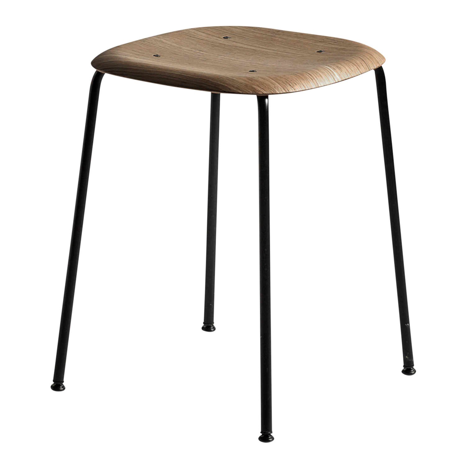Soft Edge 70 Hocker, Sitz eiche, wasserbasiert lackiert, Untergestell stahl, chrom Soft Edge 70 Hocker, Sitz eiche, wasserbasiert lackiert, Untergestell stahl, chrom von Hay