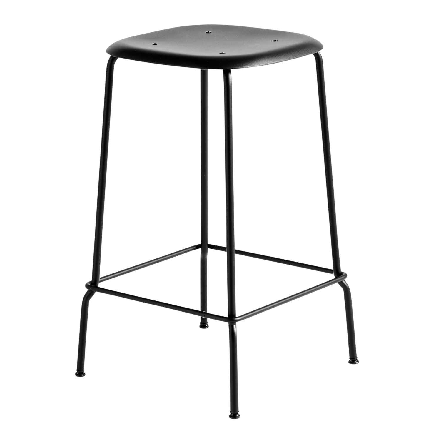 Soft Edge 85 Low Barhocker, Sitz Polypropylen schwarz, Untergestell stahl, chrom Soft Edge 85 Low Barhocker, Sitz Polypropylen schwarz, Untergestell stahl, chrom von Hay